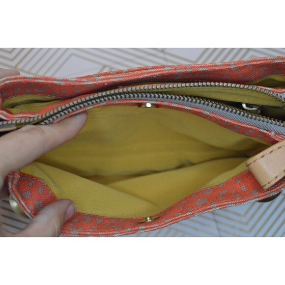 Anthorpologie Pilcro & The Letterpress Orange Beige Gray Crossbody Bag Buckle St - Picture 4 of 11